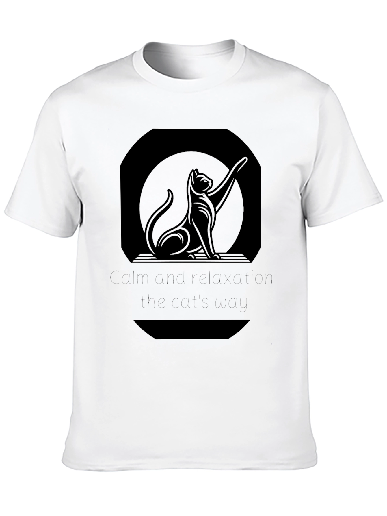 Sleek Black Cat Silhouette Graphic Tee