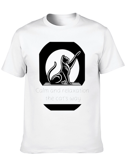 Sleek Black Cat Silhouette Graphic Tee