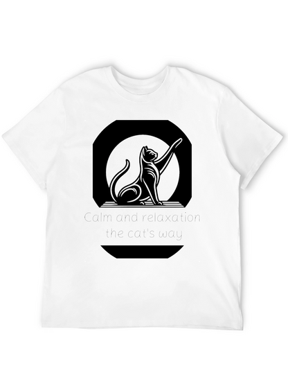 Sleek Black Cat Silhouette Graphic Tee