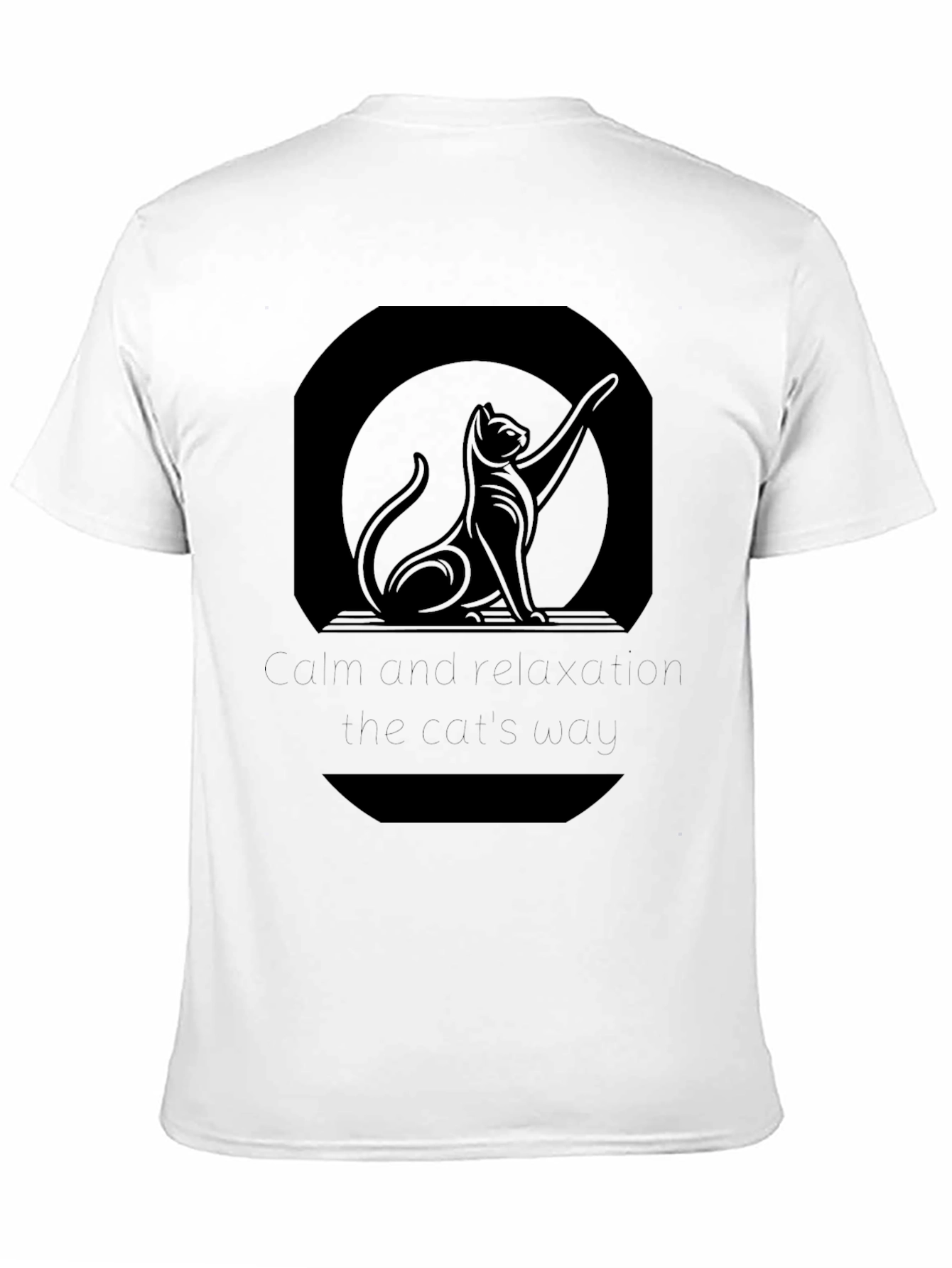 Sleek Black Cat Silhouette Graphic Tee