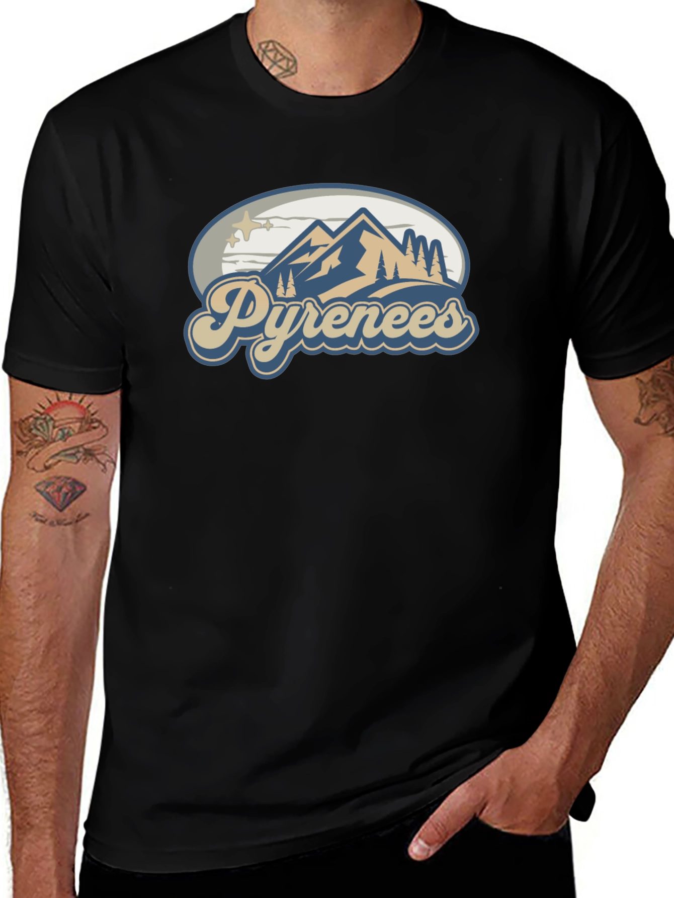Pyrenees Mountain T-Shirt - Black