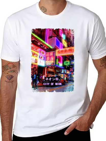 Neon City Graphic Tee - Black T-Shirt