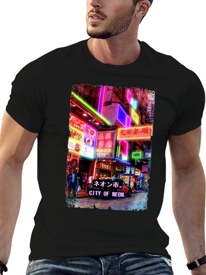 Neon City Graphic Tee - Black T-Shirt