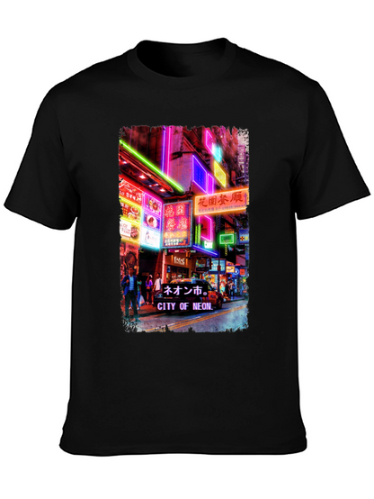 Neon City Graphic Tee - Black T-Shirt