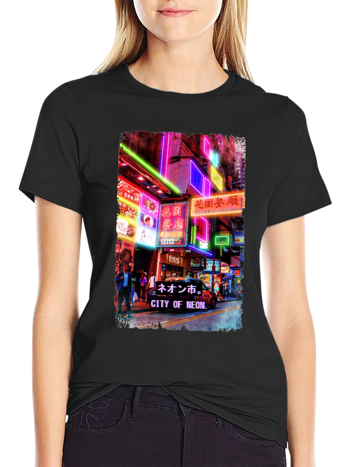 Neon City Graphic Tee - Black T-Shirt