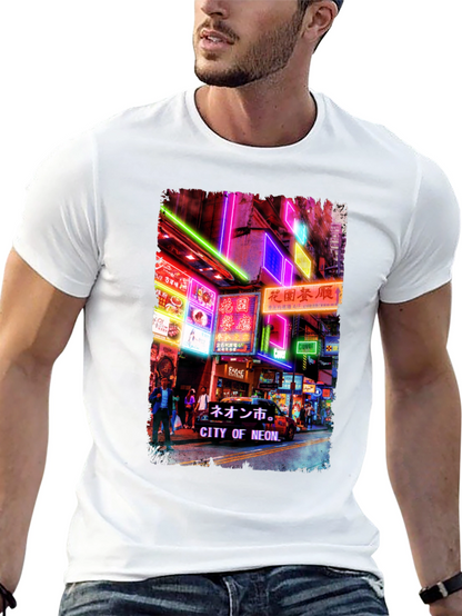 Neon City Graphic Tee - Black T-Shirt