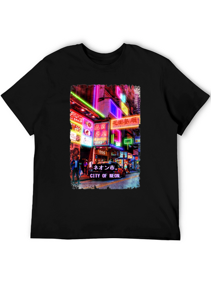 Neon City Graphic Tee - Black T-Shirt