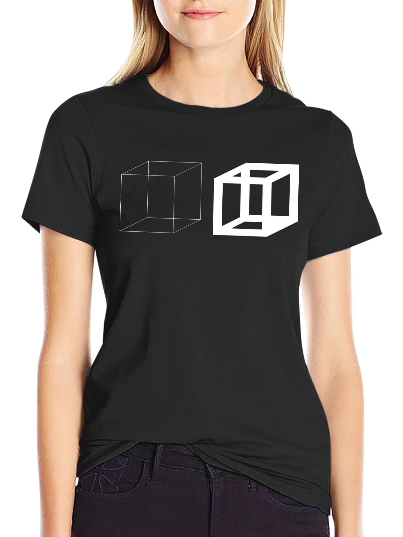 Optical Illusion Cube Graphic Tee