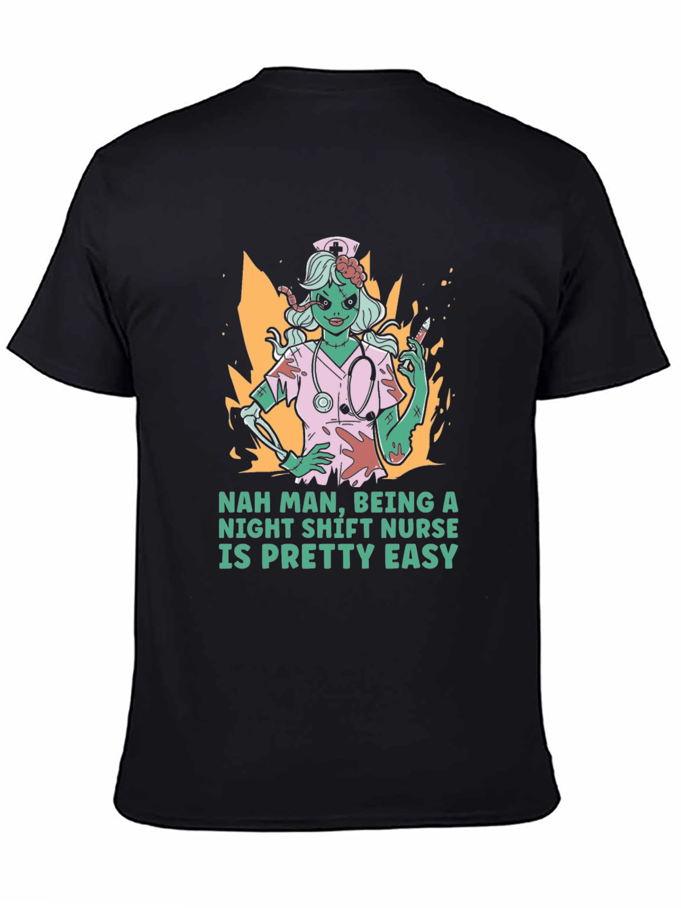 Night Shift Nurse Zombie Graphic T-Shirt