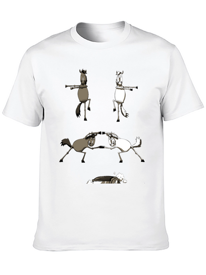 Funny Horse T-Shirt Dancing Horses Graphic Tee