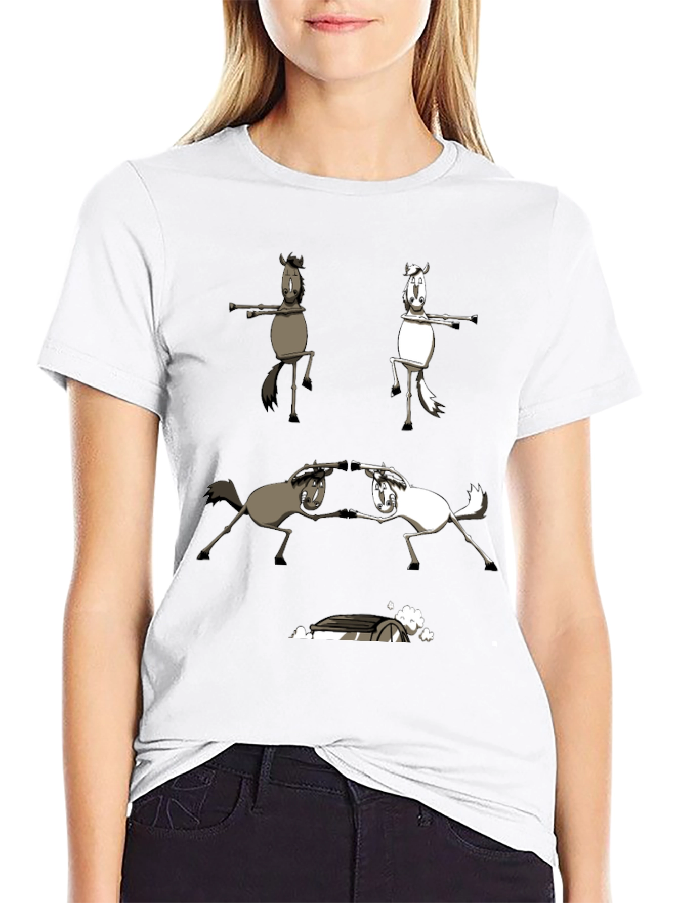 Funny Horse T-Shirt Dancing Horses Graphic Tee