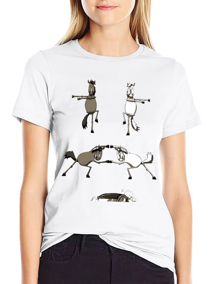 Funny Horse T-Shirt Dancing Horses Graphic Tee
