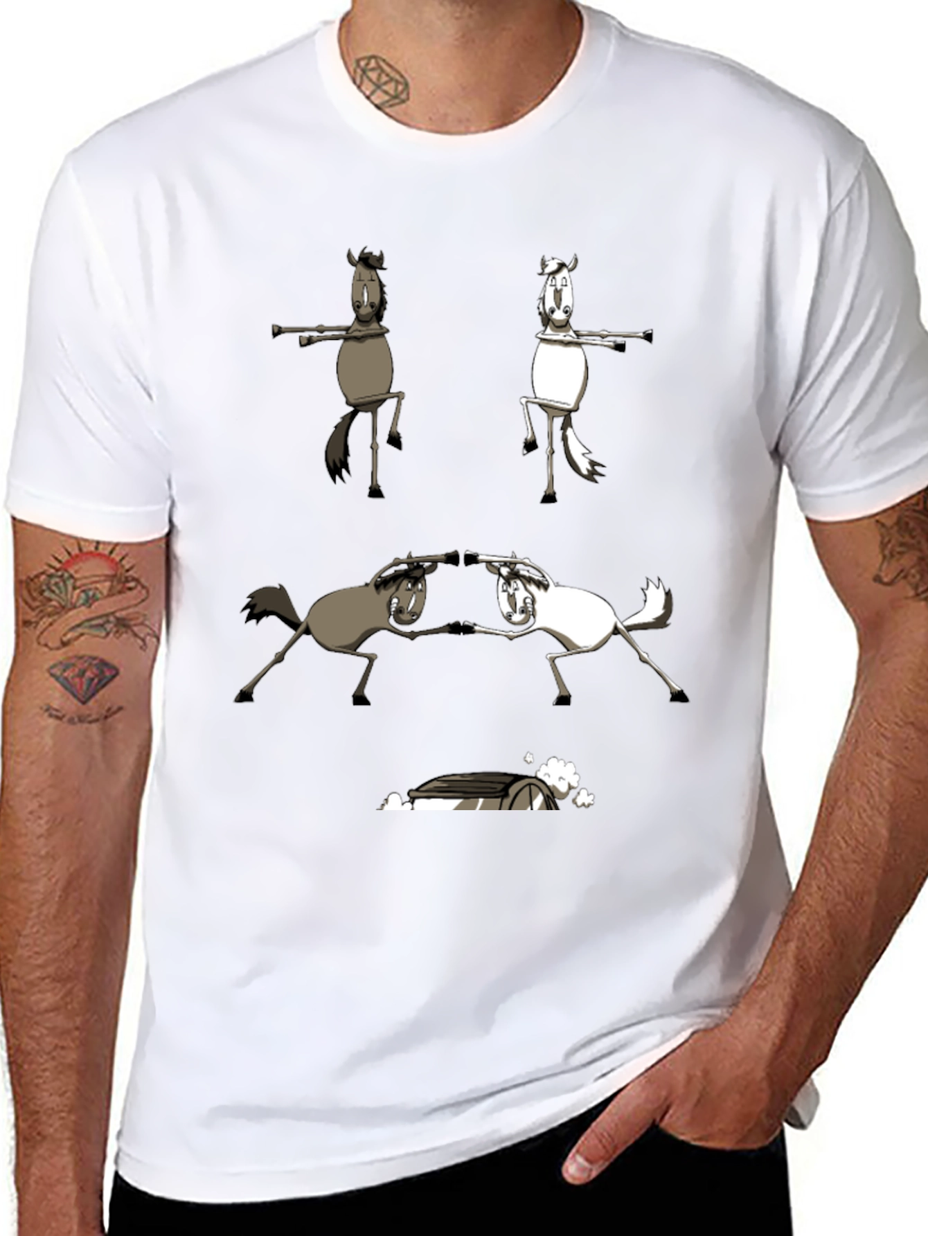 Funny Horse T-Shirt Dancing Horses Graphic Tee