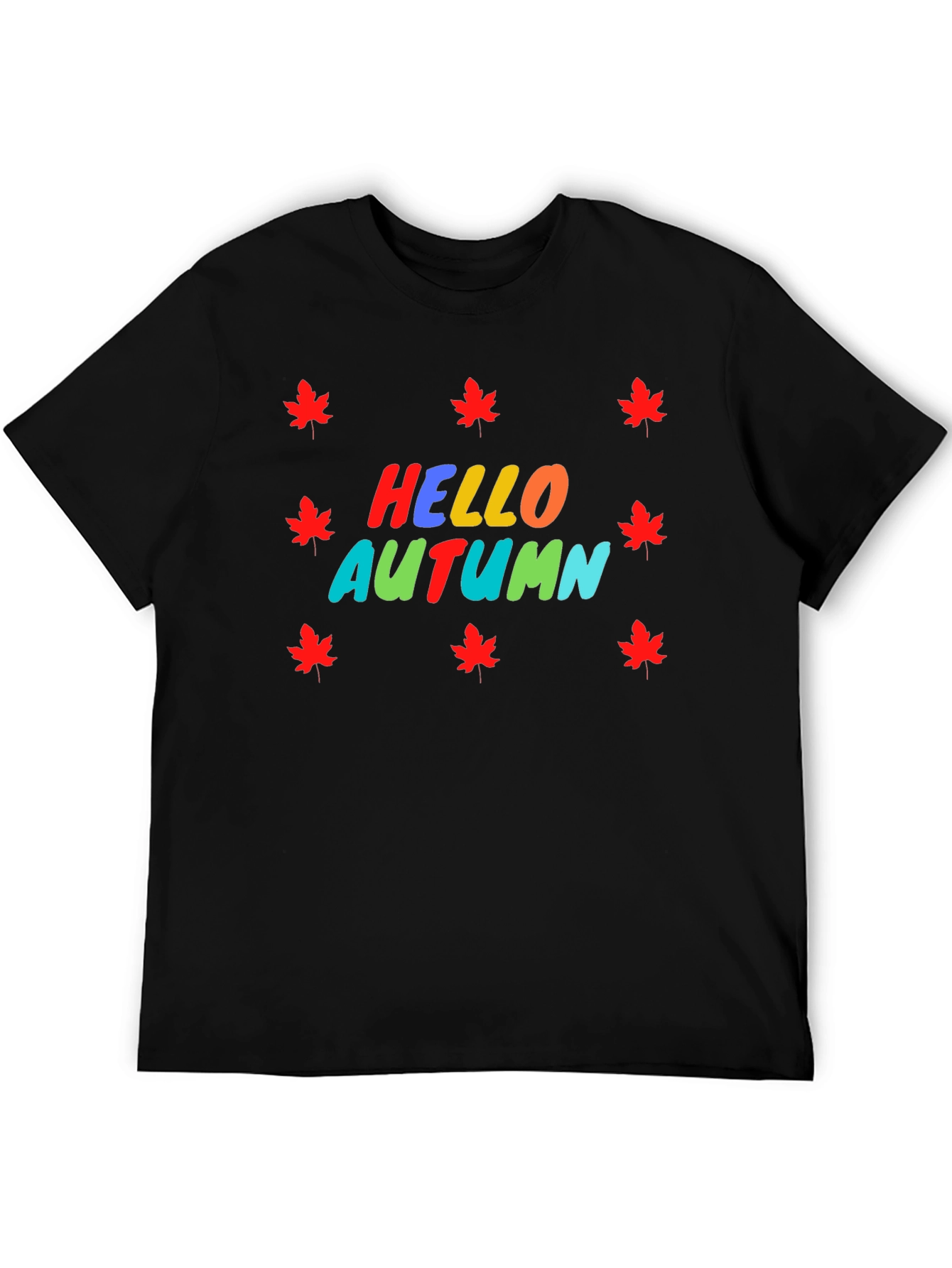 Hello Autumn Maple Leaf Graphic Tee