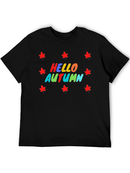 Hello Autumn Maple Leaf Graphic Tee