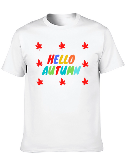 Hello Autumn Maple Leaf Graphic Tee