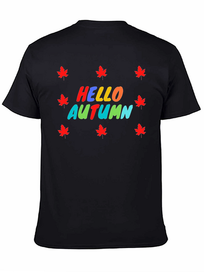Hello Autumn Maple Leaf Graphic Tee