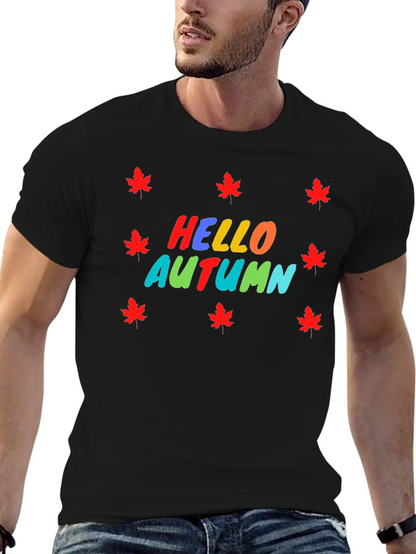 Hello Autumn Maple Leaf Graphic Tee