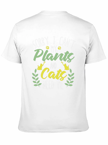 Plant & Cat Lover Graphic T-Shirt