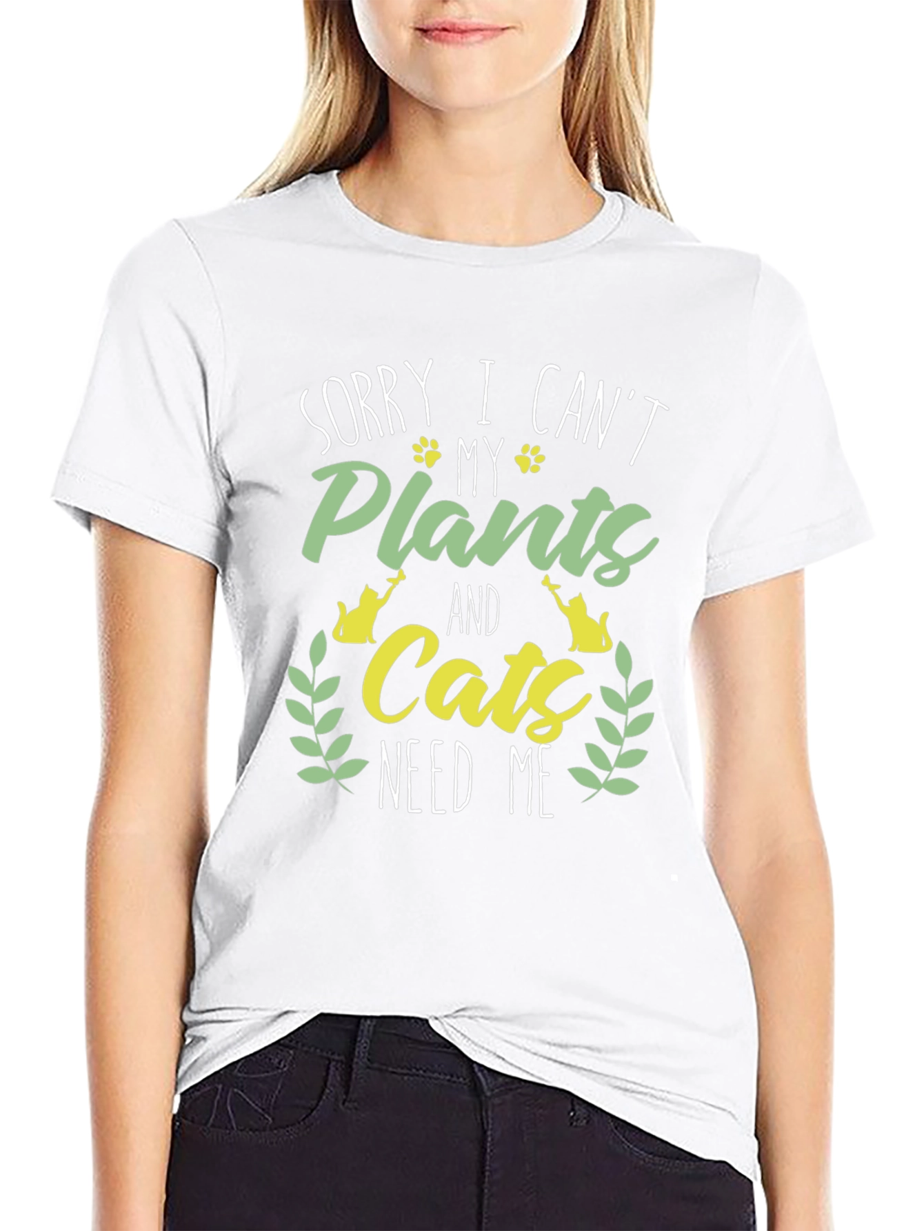 Plant & Cat Lover Graphic T-Shirt