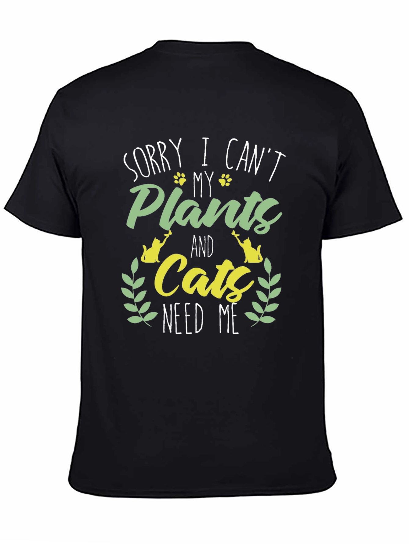 Plant & Cat Lover Graphic T-Shirt