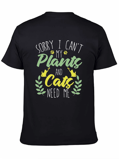 Plant & Cat Lover Graphic T-Shirt
