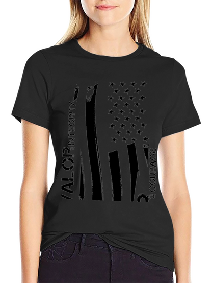 American Flag Valor Integrity Courage T-Shirt