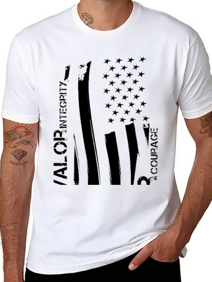 American Flag Valor Integrity Courage T-Shirt