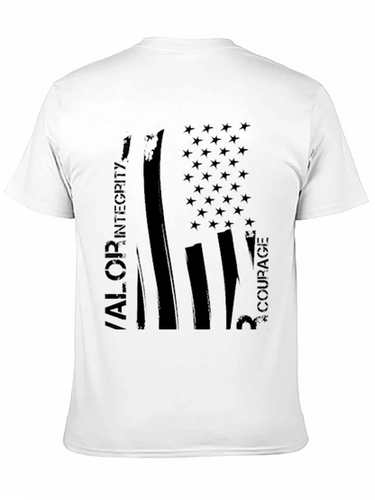 American Flag Valor Integrity Courage T-Shirt