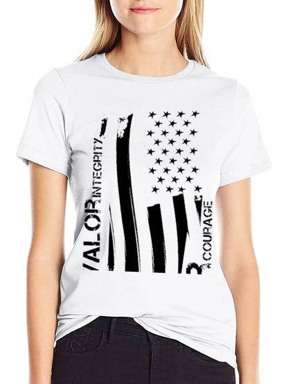 American Flag Valor Integrity Courage T-Shirt