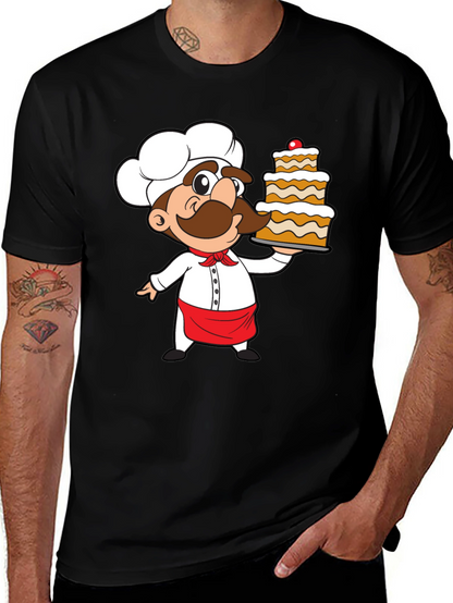 Chef Cartoon Graphic Print T-Shirt