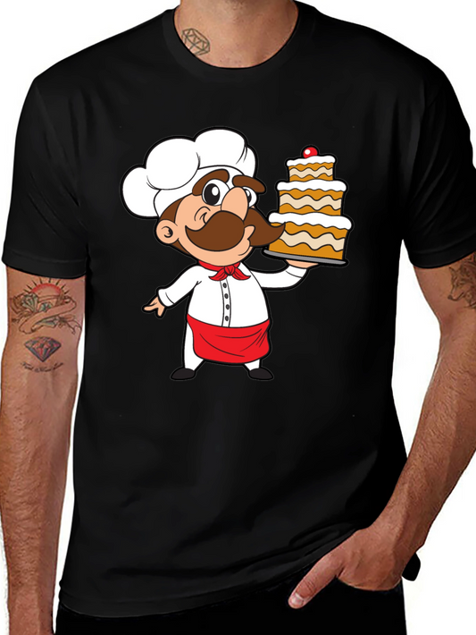 Chef Cartoon Graphic Print T-Shirt
