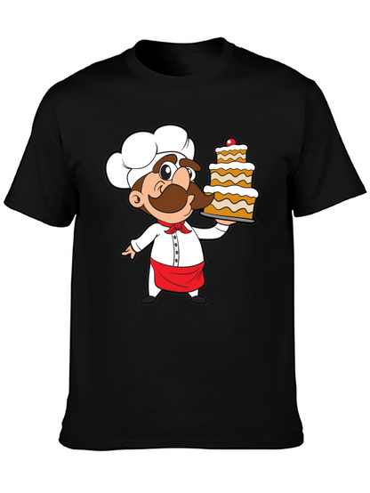Chef Cartoon Graphic Print T-Shirt