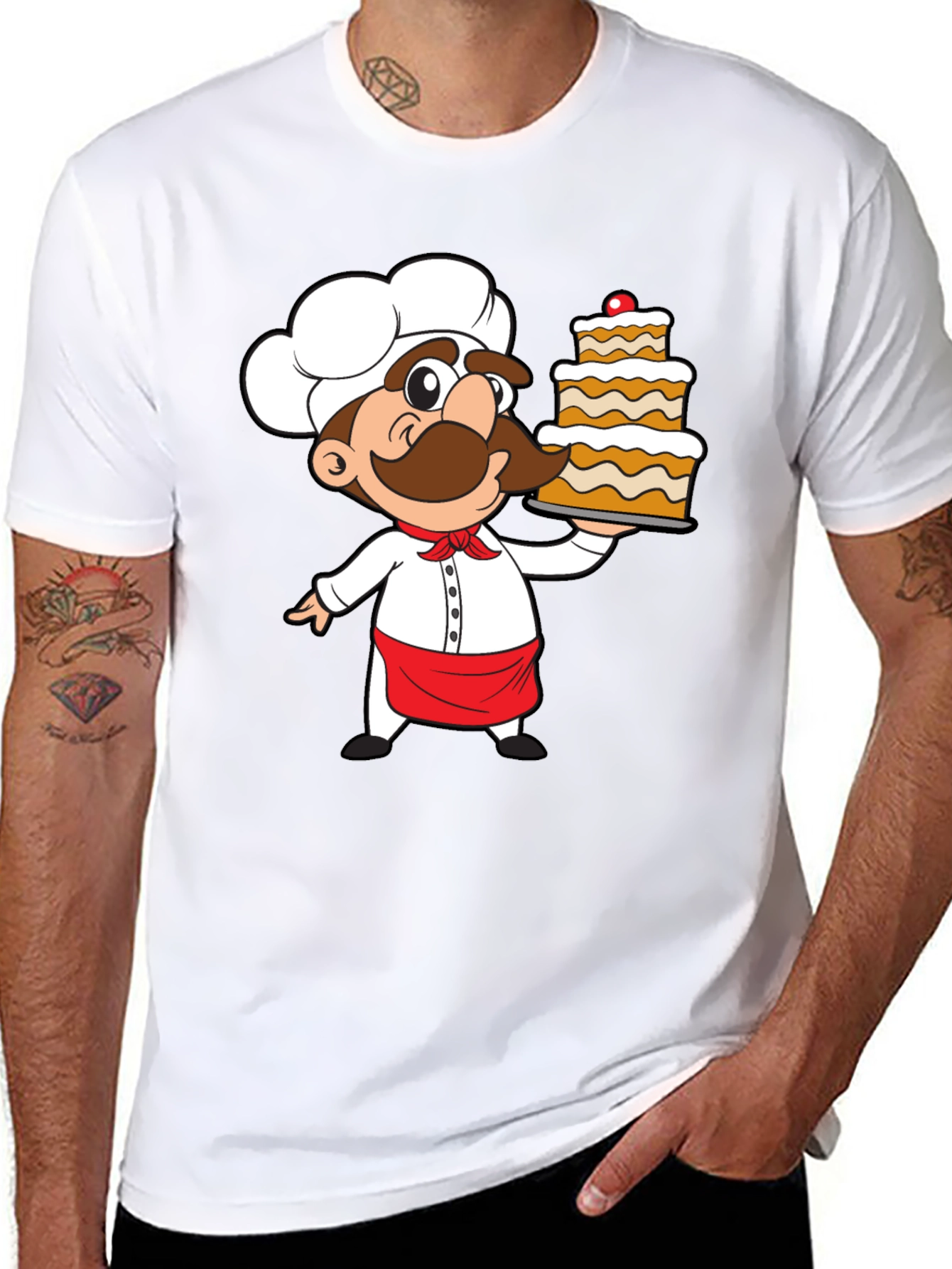 Chef Cartoon Graphic Print T-Shirt