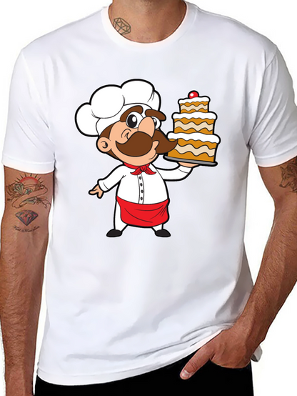 Chef Cartoon Graphic Print T-Shirt