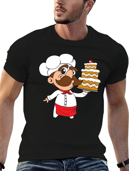 Chef Cartoon Graphic Print T-Shirt