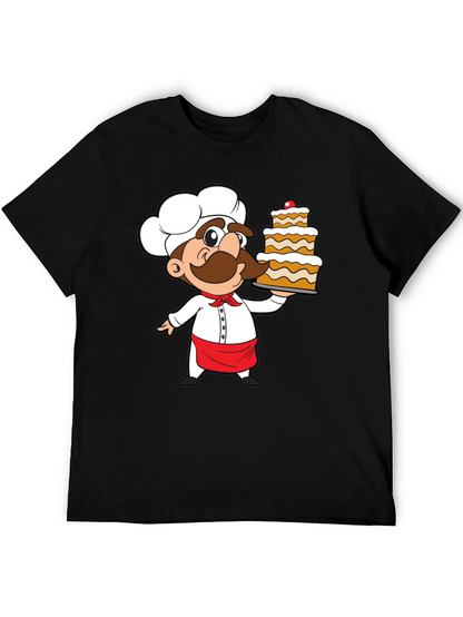 Chef Cartoon Graphic Print T-Shirt