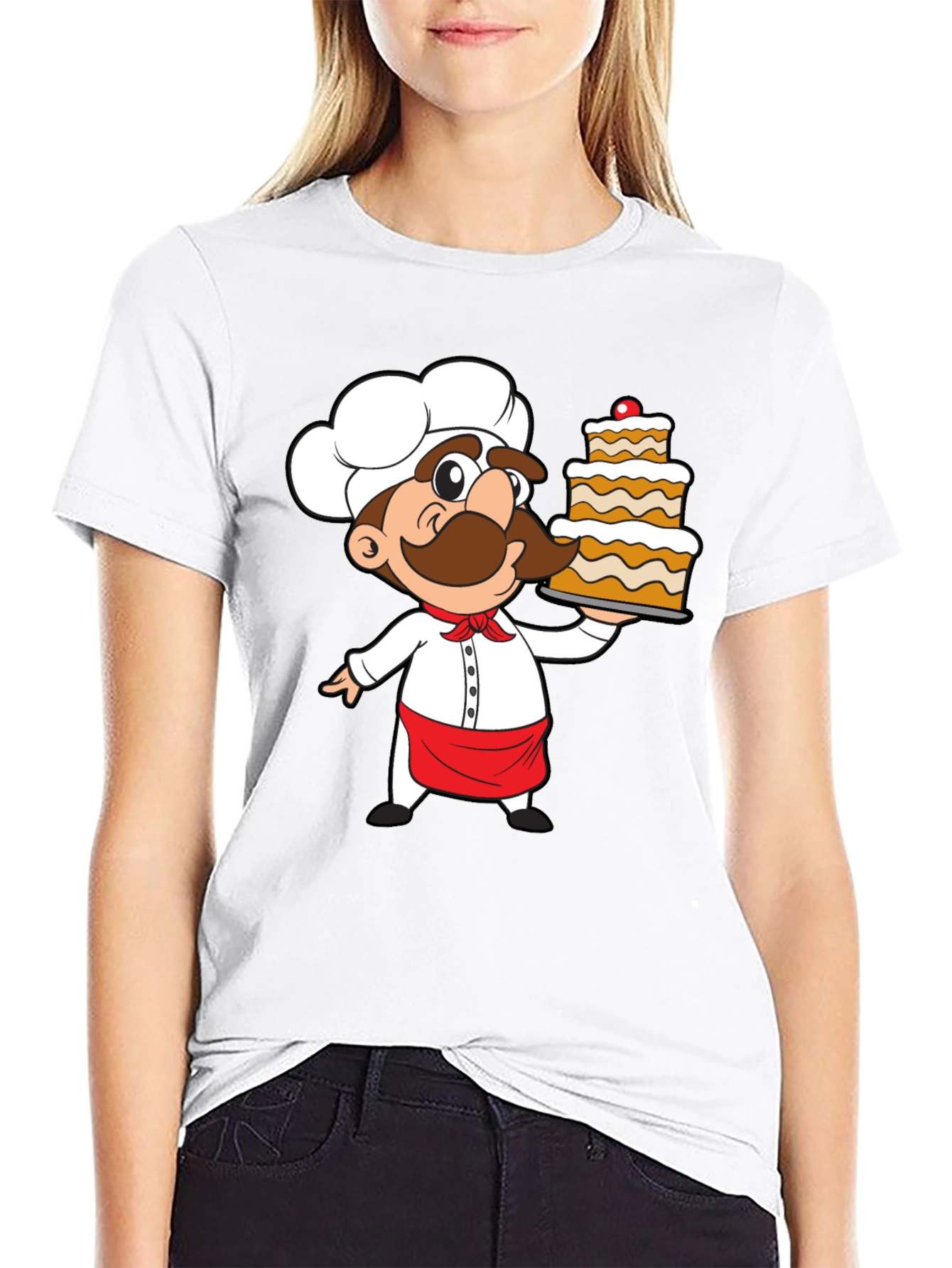 Chef Cartoon Graphic Print T-Shirt