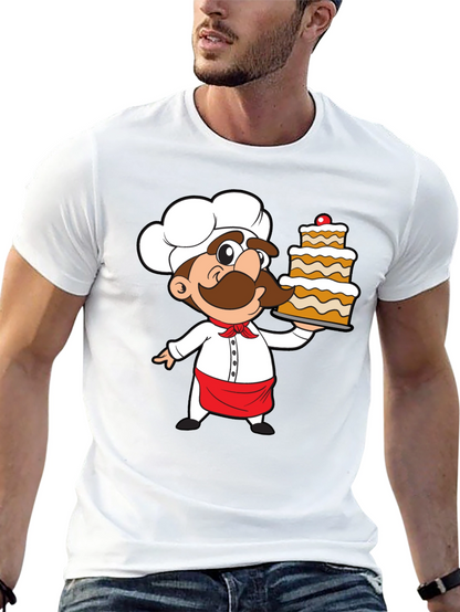 Chef Cartoon Graphic Print T-Shirt