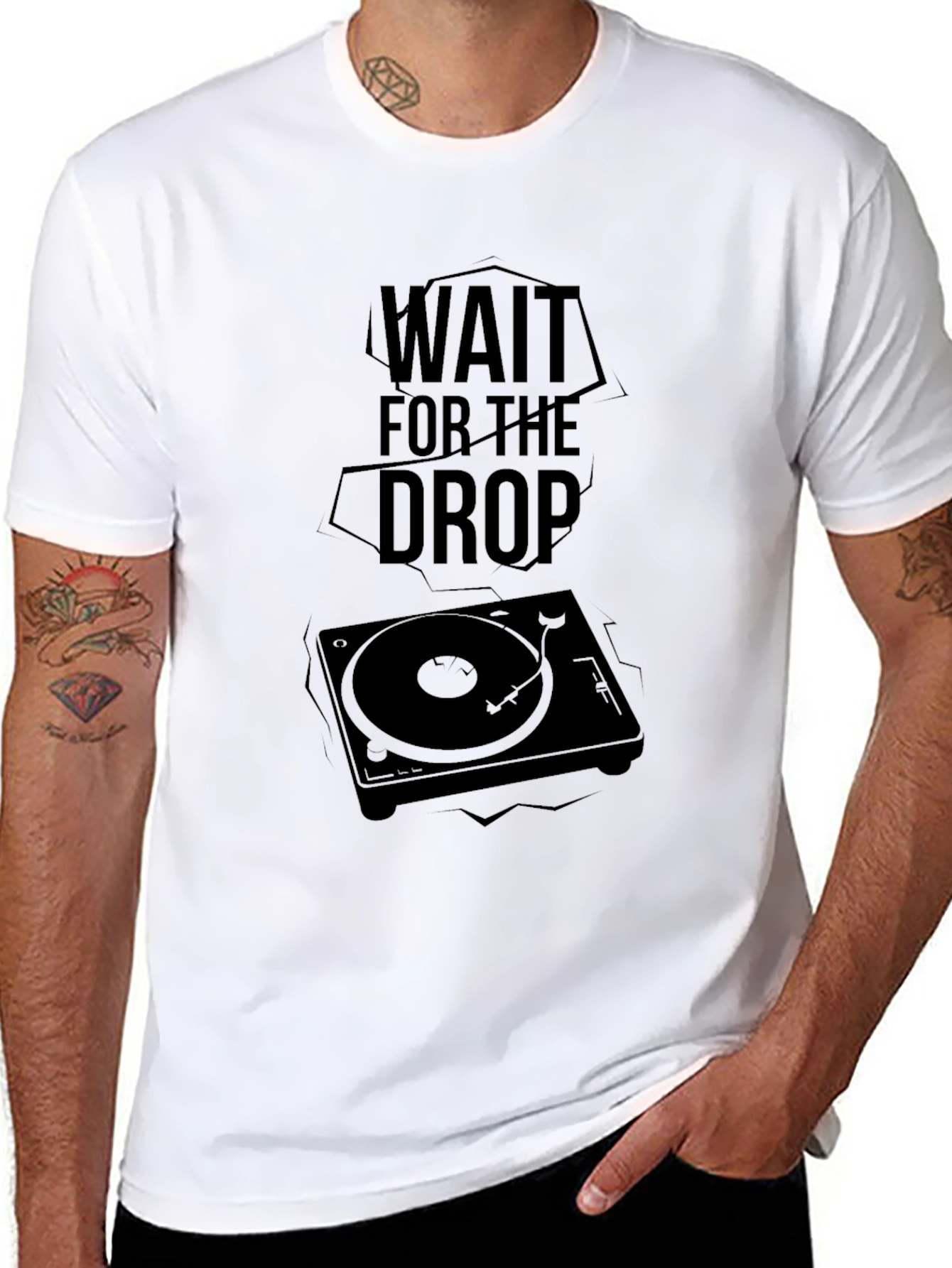 Wait For The Drop DJ Turntable Graphic Tee