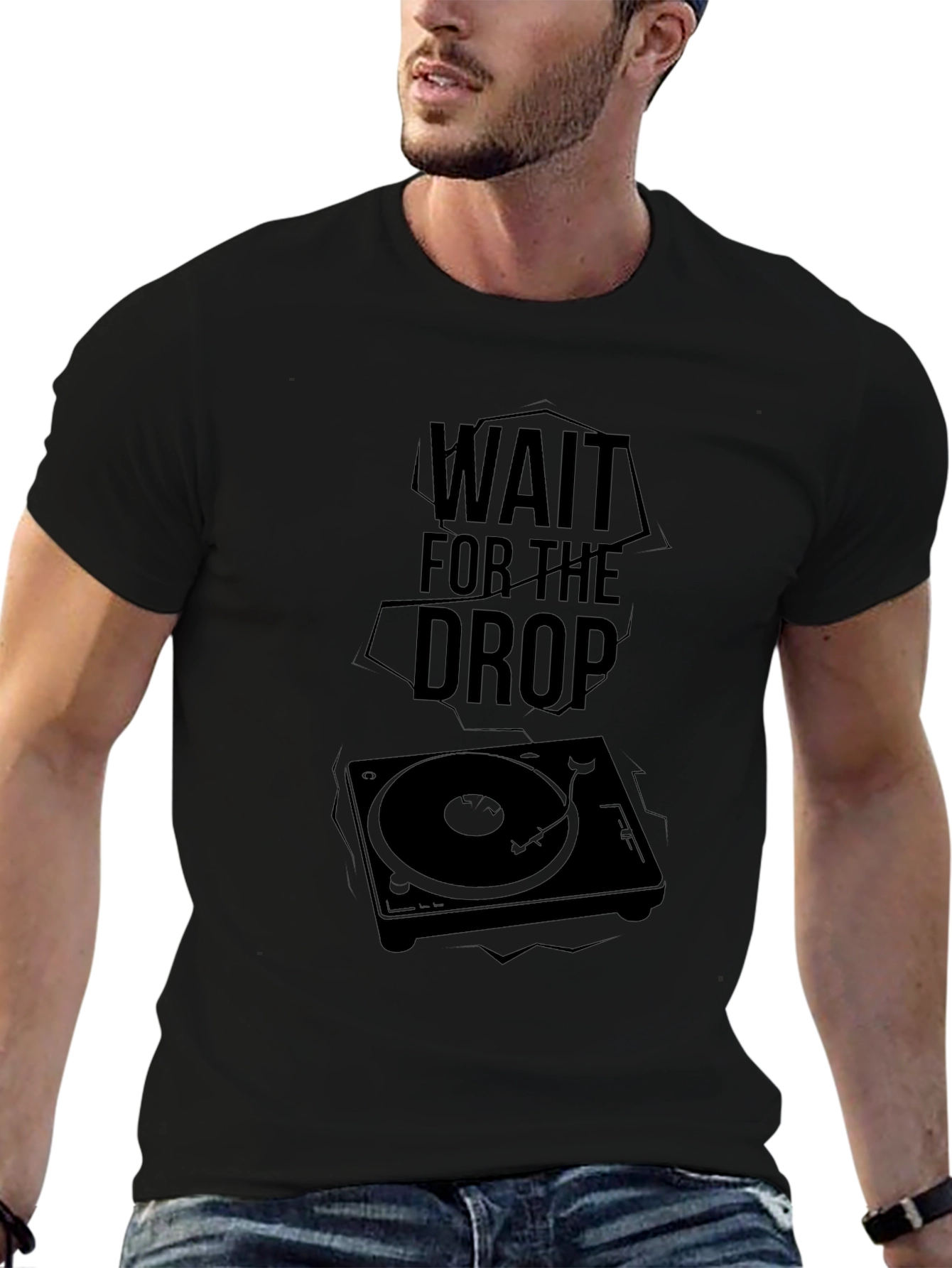 Wait For The Drop DJ Turntable Graphic Tee