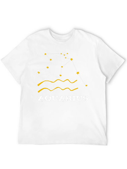 Aquarius Zodiac T-Shirt - Black Cotton Astrology Tee