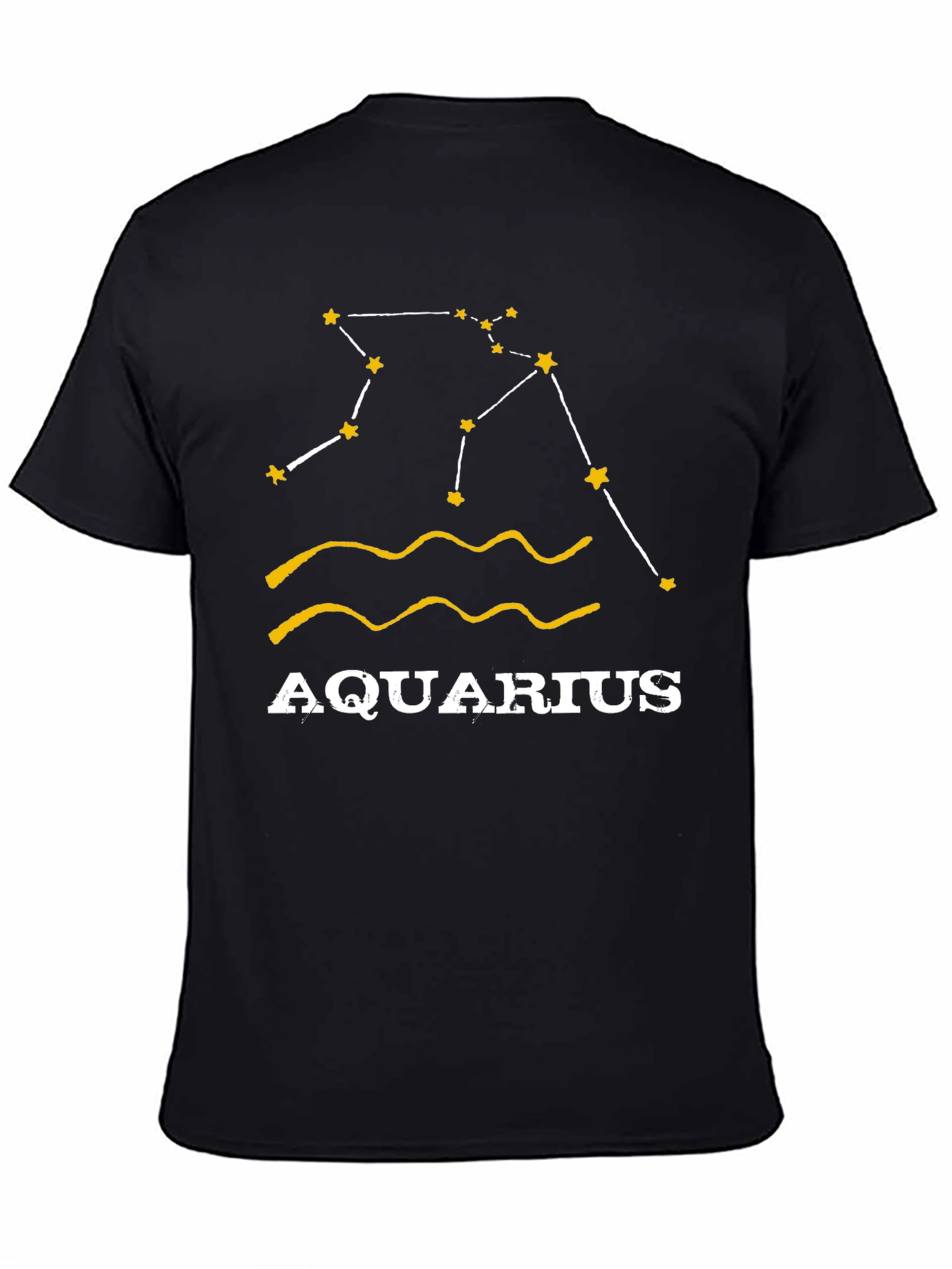 Aquarius Zodiac T-Shirt - Black Cotton Astrology Tee
