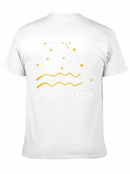 Aquarius Zodiac T-Shirt - Black Cotton Astrology Tee