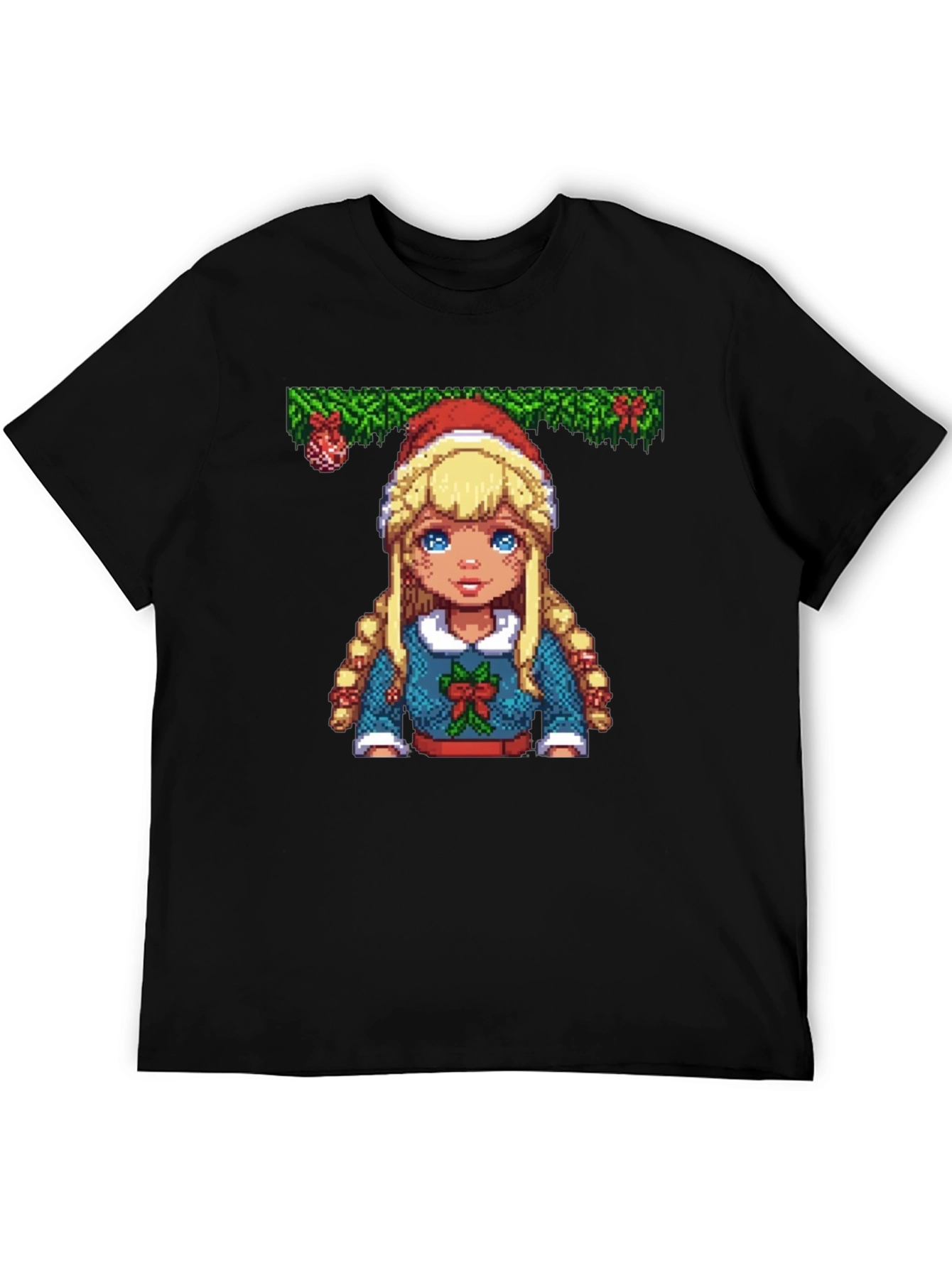 Pixel Art Christmas Girl T-Shirt