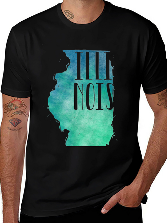 Illinois State Map T-Shirt - Watercolor Design