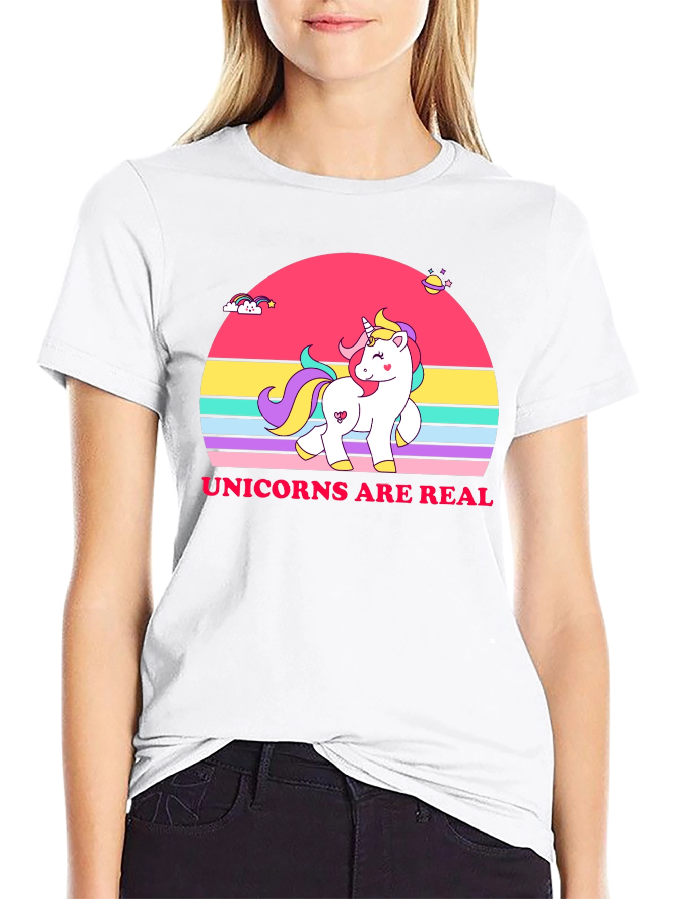 Unicorns Are Real Black T-Shirt