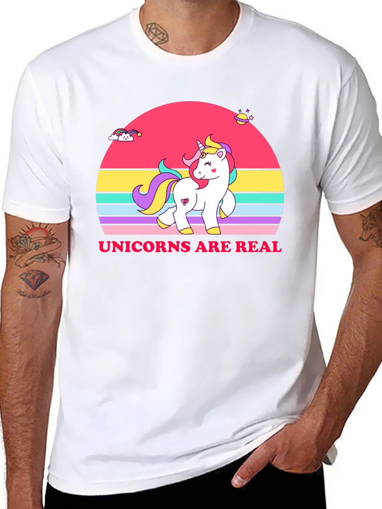 Unicorns Are Real Black T-Shirt