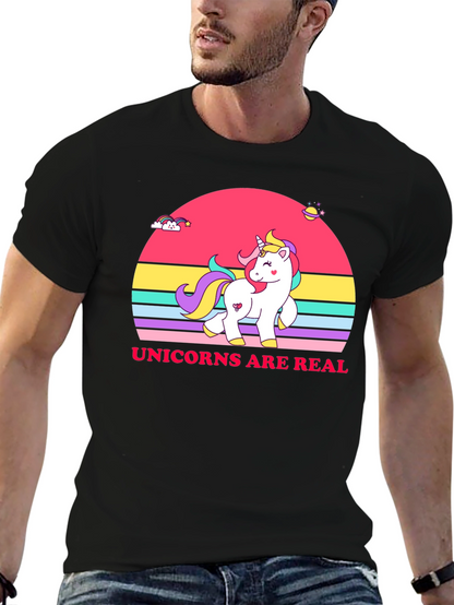 Unicorns Are Real Black T-Shirt
