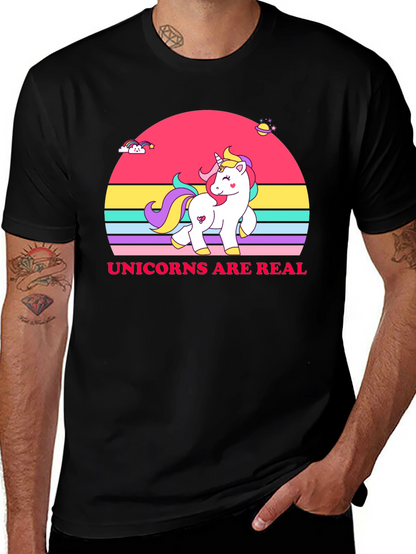 Unicorns Are Real Black T-Shirt